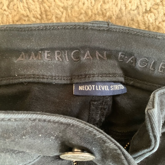 🎀3/$25🎀 American Eagle size 0S Ne(x)t Level Stretch black jeans, EUC - Picture 4 of 6